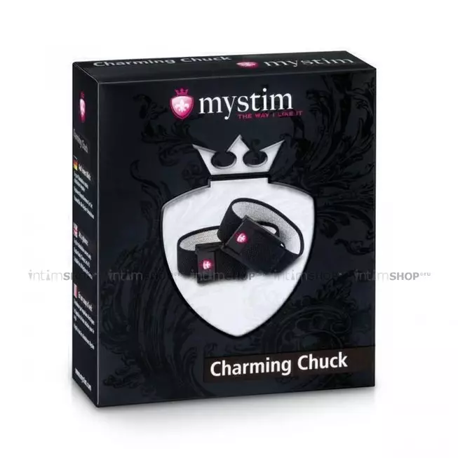 Эрекционные ремни для пениса и мошонки с электростимуляцией Mystim Charming Chuck, черный